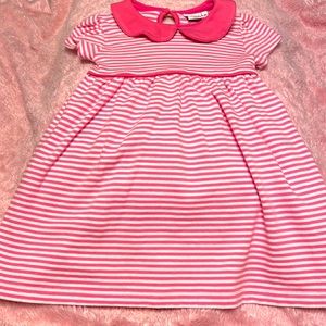 4T pink and white cotton dress